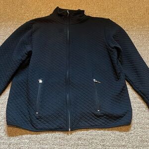 Hasting & Smith cotton blend black quilted full zip sweatshirt size large